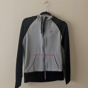 Nike Women’s Gray and Black Zip Up Hoodie
